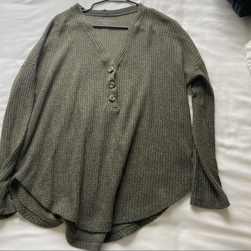 American Eagle Oversized waffle Long sleeve